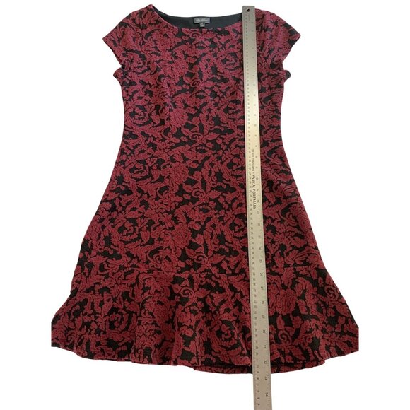 Lily Rose Junior Teens Red & Black Floral Dress Size Small - Picture 4 of 7